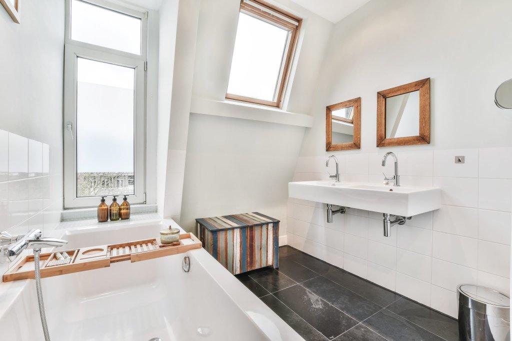 Empty chairs and table in a modern home interior